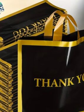 200pcs Thank You Plastic Shopping Bags for Small Business Bulk 12 X 15In